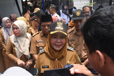 Walikota Bandar Lampung Eva Dwiana minta Pemprov segera bayarkan DBH. Foto : Ist