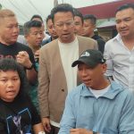 Momen Raffi Ahmad, Marsel Widianto, Sufmi Dasco Ahmad dan Rahmat Mirzani Djausal saat Sarapan bubur bersama di Lampung